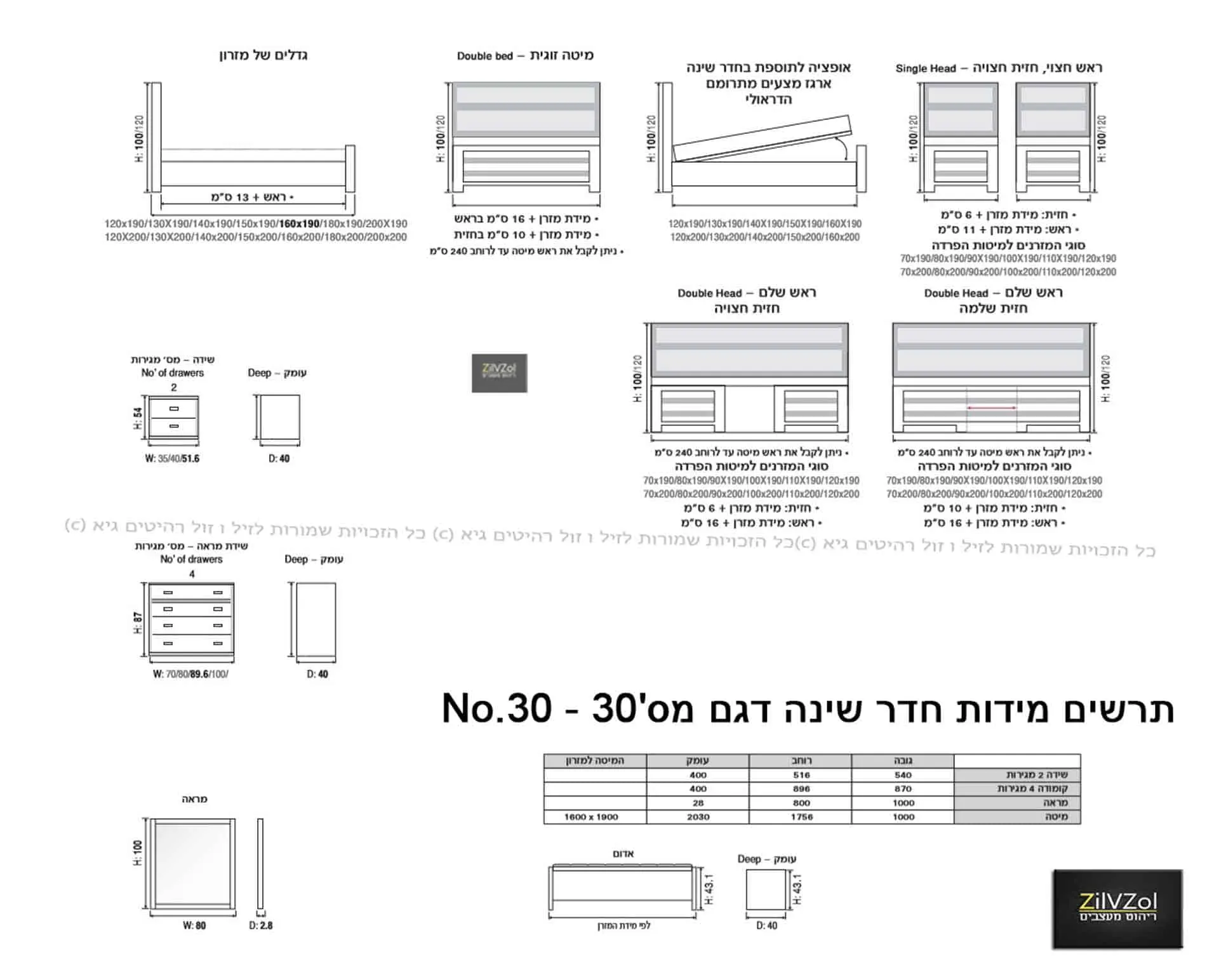 חדר שינה דגם ברידג'