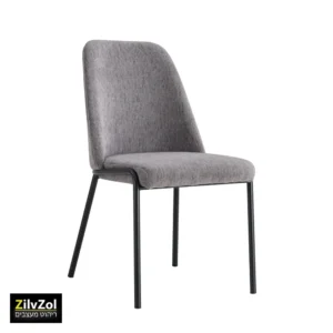 כסא פינת אוכל דגם קוסמו בד בצבע אפור כהה רגל שחור, באתר זיל וזול רהיטים