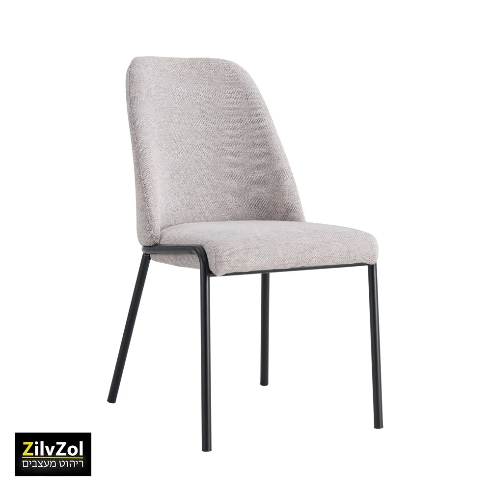 כסא פינת אוכל דגם קוסמו בד בצבע קפוצינו רגל שחור, באתר זיל וזול רהיטים