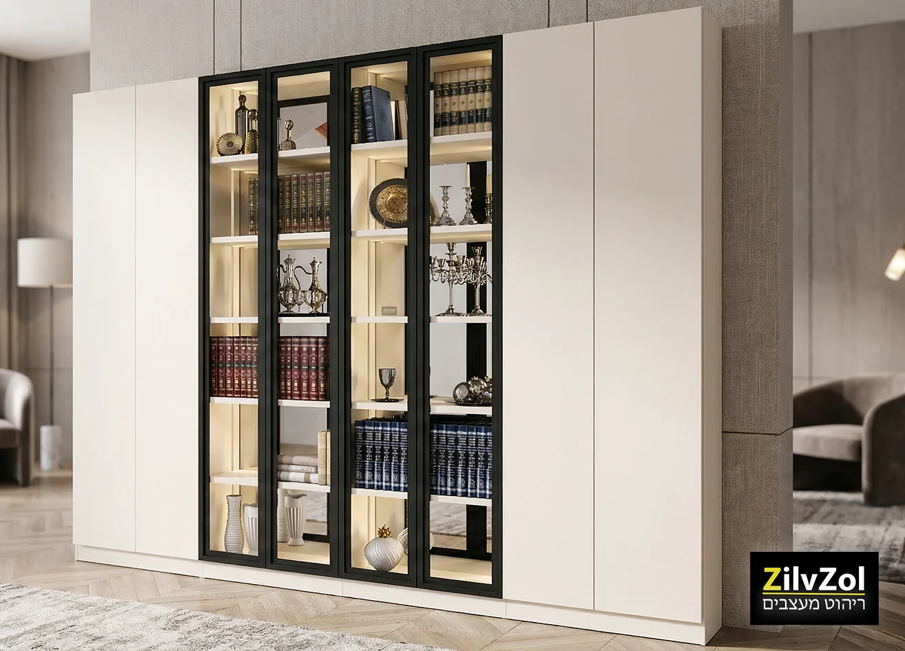 ספריית קודש 8 דלתות סנדוויץ' דגם רפאלו