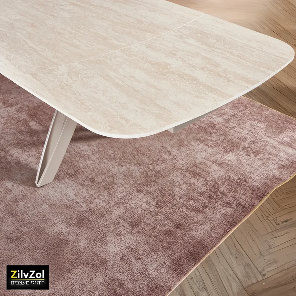 שולחן פינת אוכל קרמיקה דגם אקסנט טרוונטין מוקה תקריב