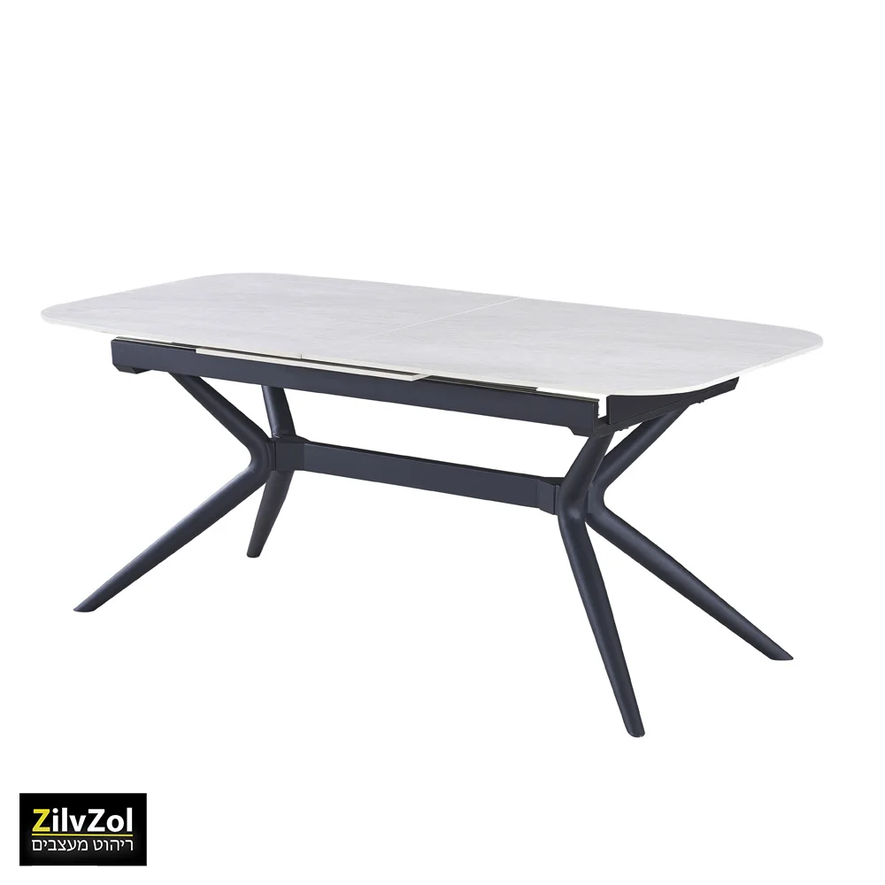 שולחן פינת אוכל קרמיקה דגם ונציה סהרה עם רקע לבן