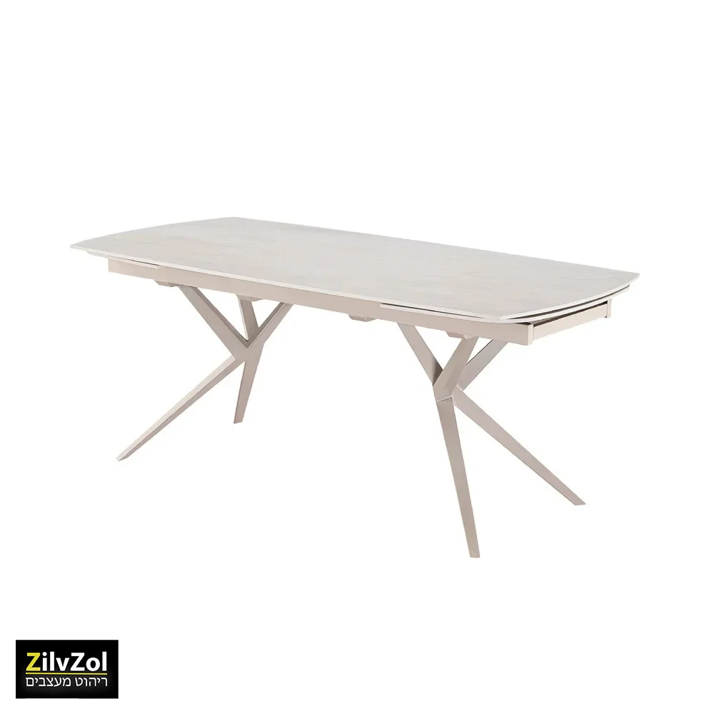 שולחן פינת אוכל קרמיקה דגם פריזמה מוקה סהרה עם רקע לבן